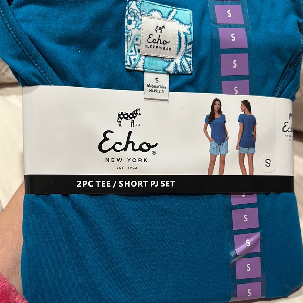 Echo New York Blue 2PC Tee/Short PJ Set
